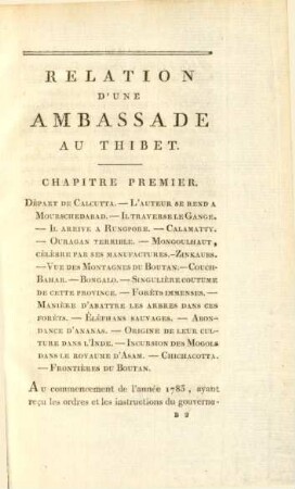 Relation d'une ambassade au Thibet