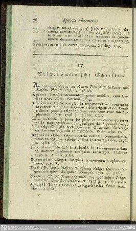 IV. Trigonometrische Schriften