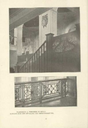 Warenhaus A. Wertheim in Berlin. Aufgang nach dem Hüteraum und Brüstungsgitter