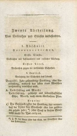 Zweyte Abtheilung. Von Verbrechen und Strafen insbesondere