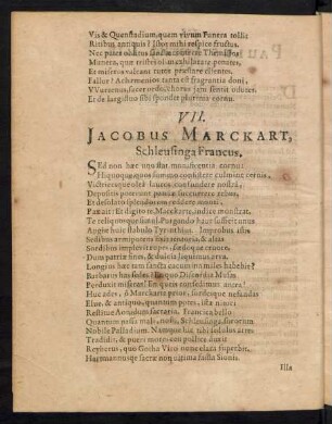 VII. Jacobus Marckart, Schleusinga Francus.
