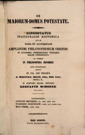 De Maiorum-Domus potestate : dissertatio inauguralis historica