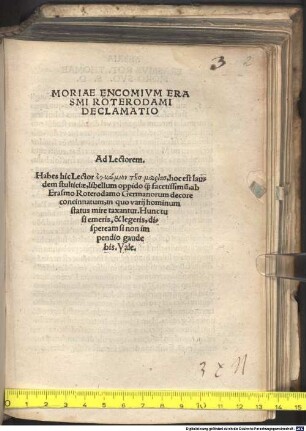 Moriae encomium Erasmi Roterodami declamatio