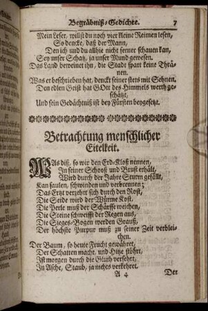 Betrachtung menschlicher Eitelkeit.