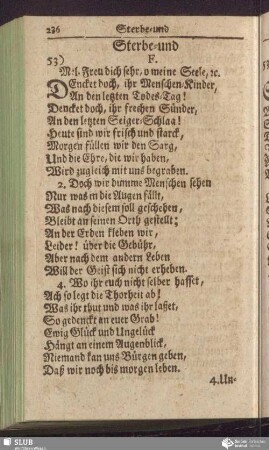 Sterbe- und Begräbnüß- Lieder