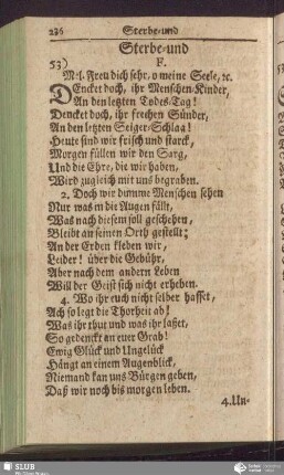 Sterbe- und Begräbnüß- Lieder