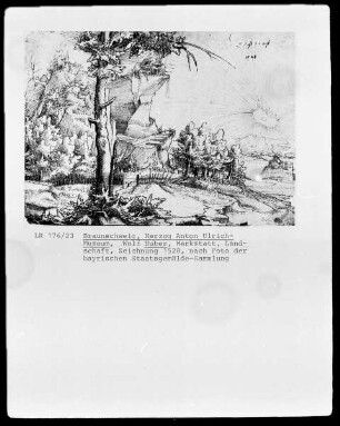 Landschaft mit großem Baum