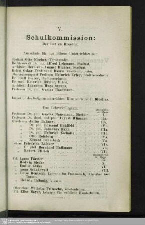 V. Schulkommission