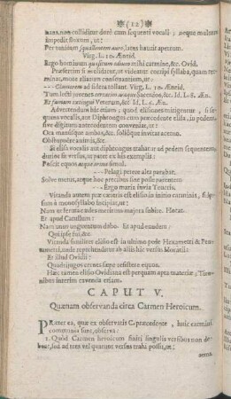 Caput V. Quænam observanda circa Carmen Heroicum.