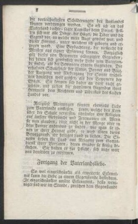 Fortgang der Vaterlandsliebe