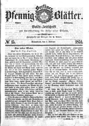 No. 15, Sonnabend,den 1. Februar
