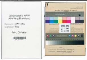 Entnazifizierung Christian Fein , geb. 05.10.1886 (Klempner)