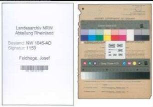Entnazifizierung Josef Feldhege , geb. 19.04.1909 (Beamter)
