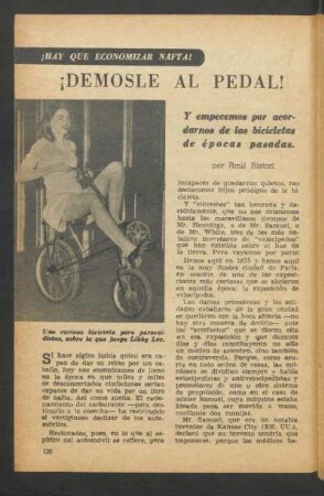 ¡Demosle al pedal! : ¡Hay que economizar nafta!