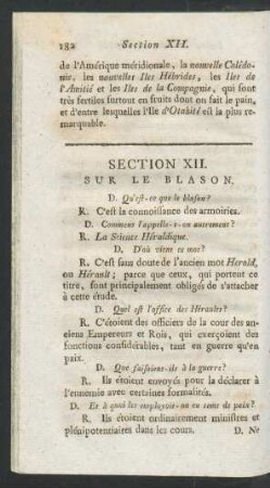 Section XII. Sur le blason.