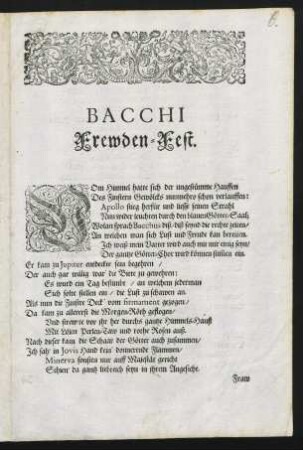 Bacchi Frewden-Fest