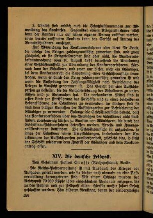 238-250, XIV. Die deutsche Feldpost