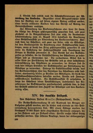238-250, XIV. Die deutsche Feldpost