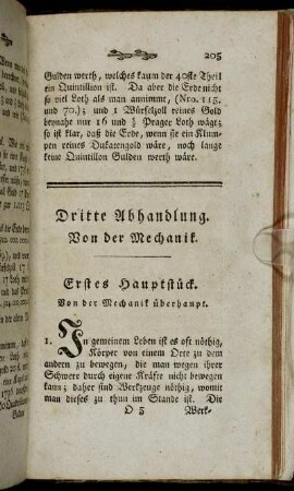 Erstes Hauptstück. Von der Mechanik überhaupt.