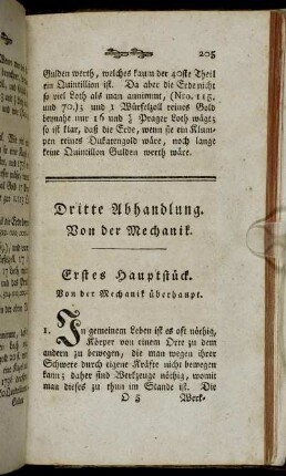 Erstes Hauptstück. Von der Mechanik überhaupt.
