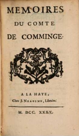 Mémoires du comte de Comminge