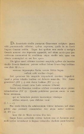 De Ausonianis studiis poetarum Graecorum