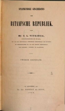 Staatkundige geschiedenis der Bataafsche Republiek, 2