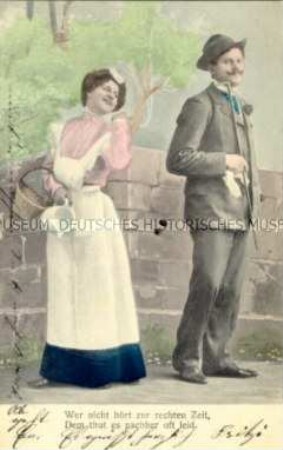 Dienstmädchen und Mann