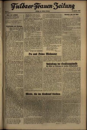 Zweite Ausgabe vom Dienstag, den 19. Januar 1937.
