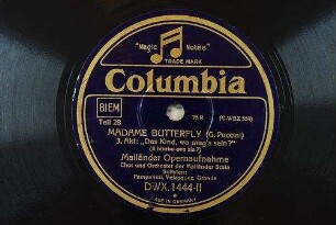 Madame Butterfly : 3. Akt: "Das Kind, wo mag's sein?" (Il bimbo ove sia?) / (G. Puccini)