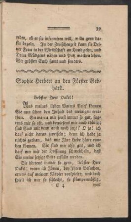 Sophie Herbert an den Förster Gebhard.