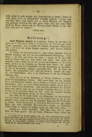 Nekrolog : Carl Wilhelm Knittel