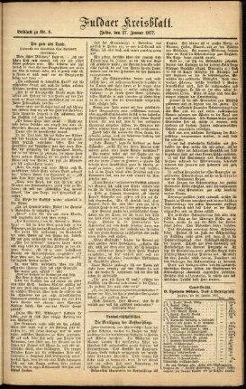 Zweite Ausgabe vom Samstag, den 27. Januar 1877.
