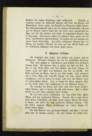 V. Pharaos Träume