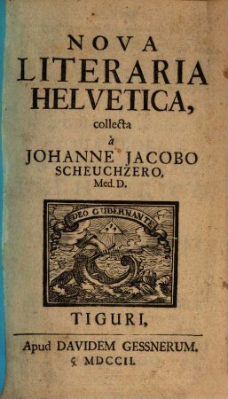 Nova literaria Helvetica