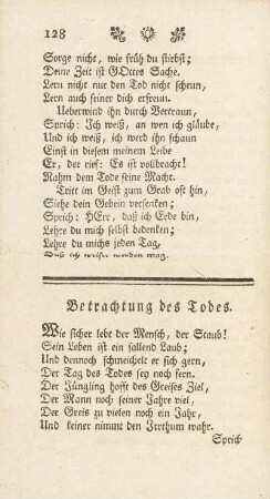 Betrachtung des Todes
