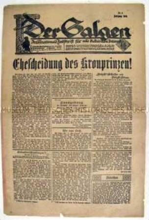 Anarchistisches Satireblatt "Der Galgen"