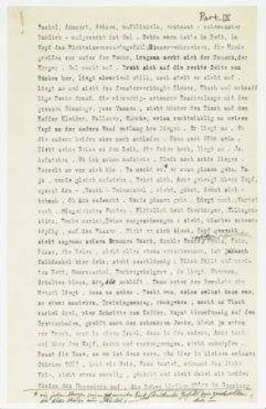 [Dunkel, dämmert, dehnen, aufblinzeln]. [Berlin und Jershöft]