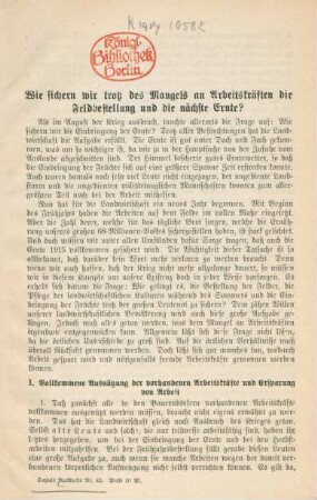 Wie sichern wir trotz des Mangels an Arbeitskräften die Feldbestellung und die nächste Ernte?