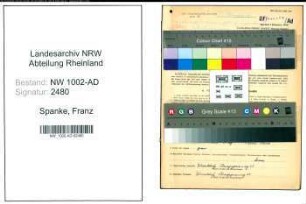 Entnazifizierung Franz Spanke, geb. 01.08.1882 (Hausmeister)