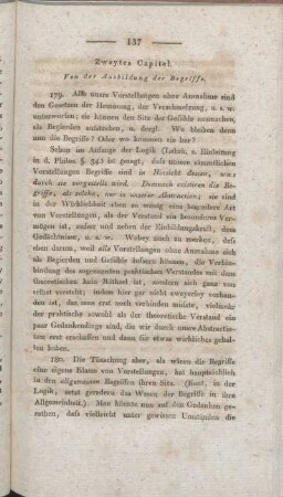 Zweytes Capitel. Von der Ausbildung der Begriffe.