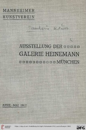Ausstellung der Galerie Heinemann, München