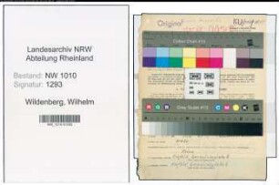 Entnazifizierung Wilhelm Wildenberg , geb. 12.04.1906 (Rohrmeister)