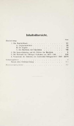 Inhaltsübersicht