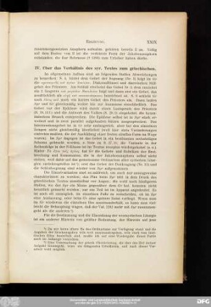 IV. Über das Verhältnis des syr. Textes zum griechischen.