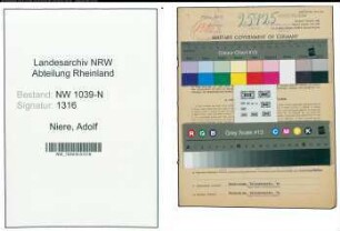 Entnazifizierung Adolf Niere , geb. 03.05.1910 (Laborant)