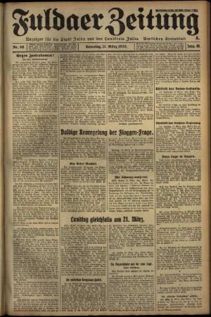 Erste Ausgabe vom Samstag, den 11. März 1933.