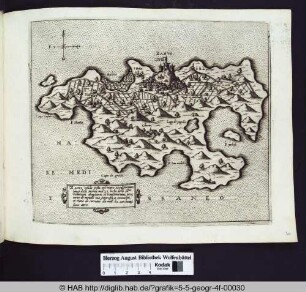 Landkarte von Zakynthos/Zante und Umgebung.