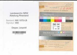 Entnazifizierung Leopold Deppe , geb. 22.11.1900 (Lehrer)