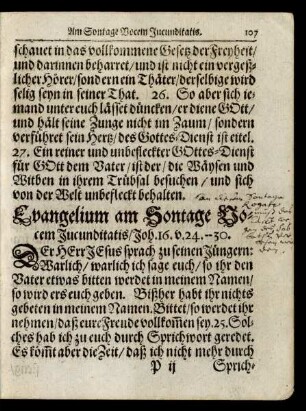 Evangelium am Sontage Vocem Jucunditatis/ ...